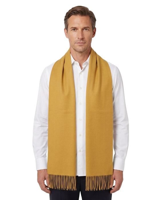 Lanvin Soft Luxurious Cashmere and Wool Yellow Fringe Scarf