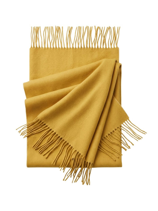 Lanvin Soft Luxurious Cashmere and Wool Yellow Fringe Scarf