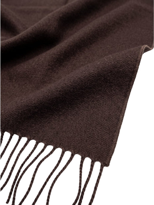Lanvin Soft Luxurious Cashmere and Wool brown Fringe Scarf