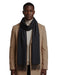 Luxurious Cashemere Blend Scarf with Fringed Ends -  Charcoal Grey
