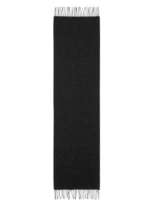 Luxurious Cashemere Blend Scarf with Fringed Ends -  Charcoal Grey