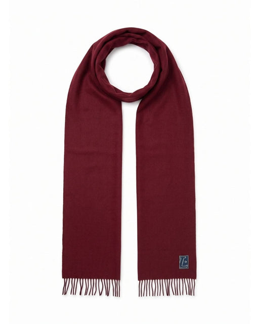 Lanvin Soft Luxurious 100% Wool Burgandy Red Fringe Scarf