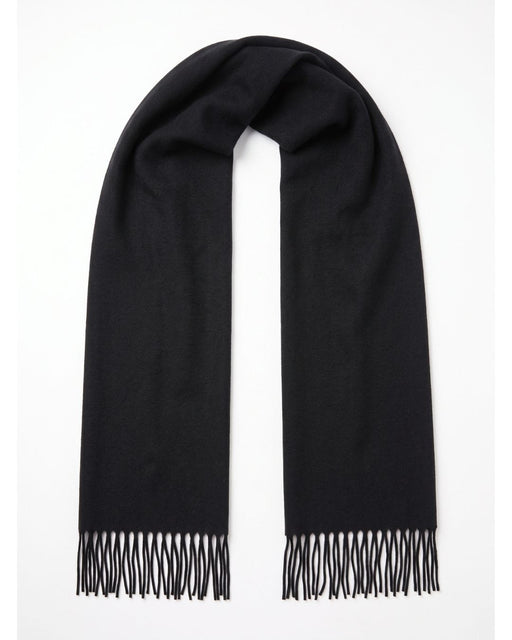 Lanvin 100% Wool Scarf - Black Luxurious Wrap with Fringe