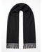 Lanvin 100% Wool Scarf - Black Luxurious Wrap with Fringe