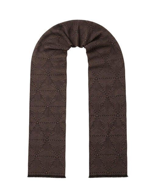 Lanvin 100% Wool Scarf with Geometric Pattern