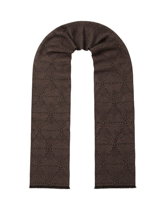 Lanvin 100% Wool Scarf with Geometric Pattern