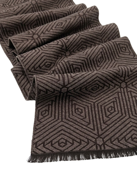 Lanvin 100% Wool Scarf with Geometric Pattern