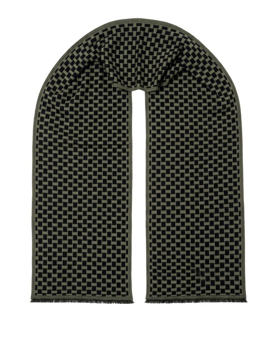 Lanvin Soft Luxurious 100% Wool Green Fringe Scarf