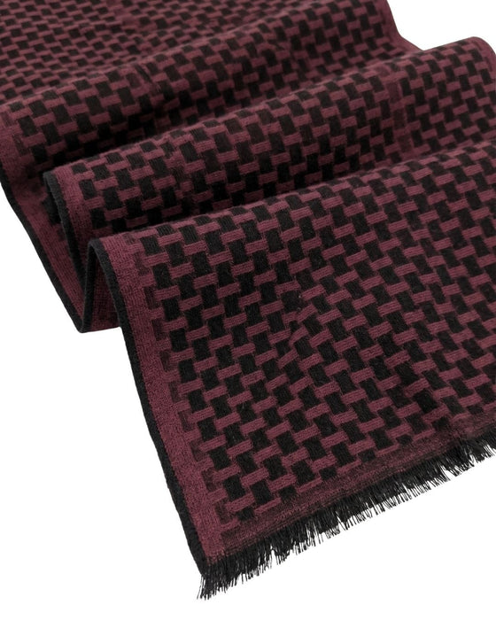 Lanvin Soft Luxurious 100% Wool Red Fringe Scarf