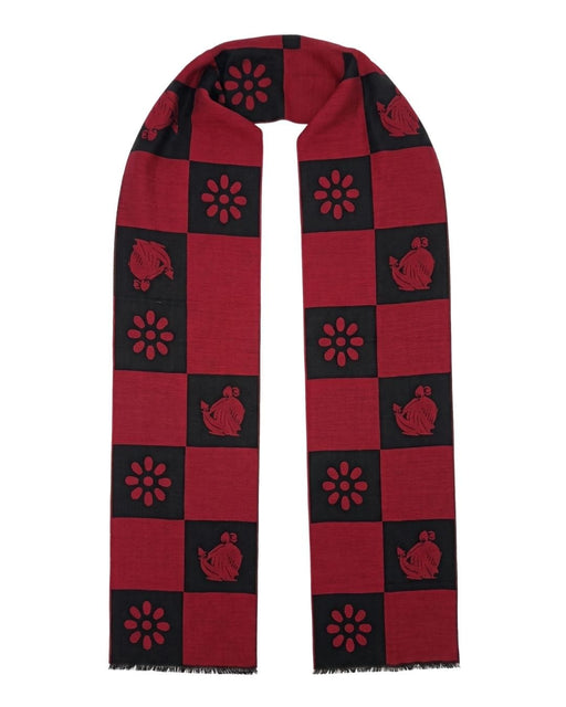 Lanvin Soft Luxurious 100% Wool Red Fringe Scarf