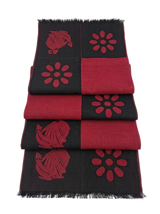 Lanvin Soft Luxurious 100% Wool Red Fringe Scarf