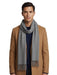 Lanvin Soft Grey Wool Scarf with Fringed Edges