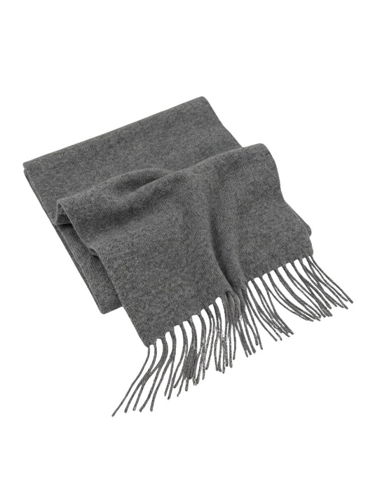 Lanvin Soft Grey Wool Scarf with Fringed Edges