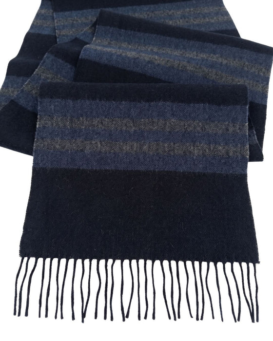 Lanvin Soft Luxurious 100% Cashmere Blue Fringe Scarf