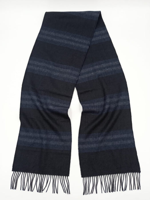 Lanvin Soft Luxurious 100% Cashmere Blue Fringe Scarf
