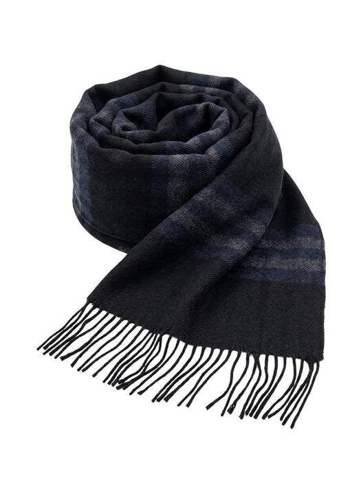 Lanvin Soft Luxurious 100% Cashmere Blue Fringe Scarf