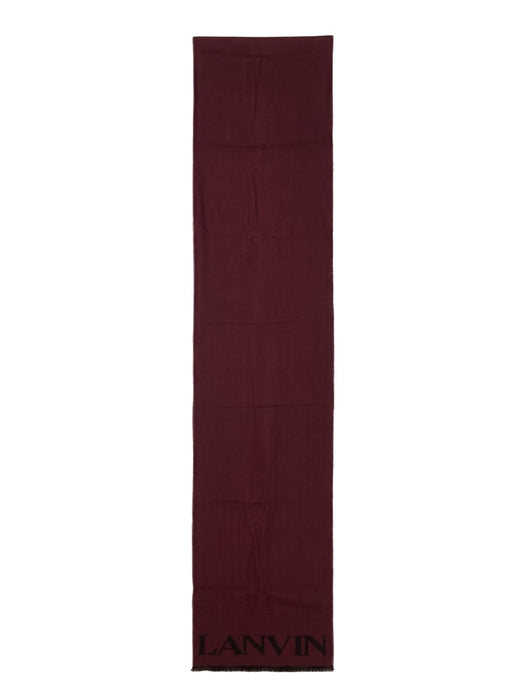 Lanvin Soft Luxurious 100% Wool Red Fringe Scarf