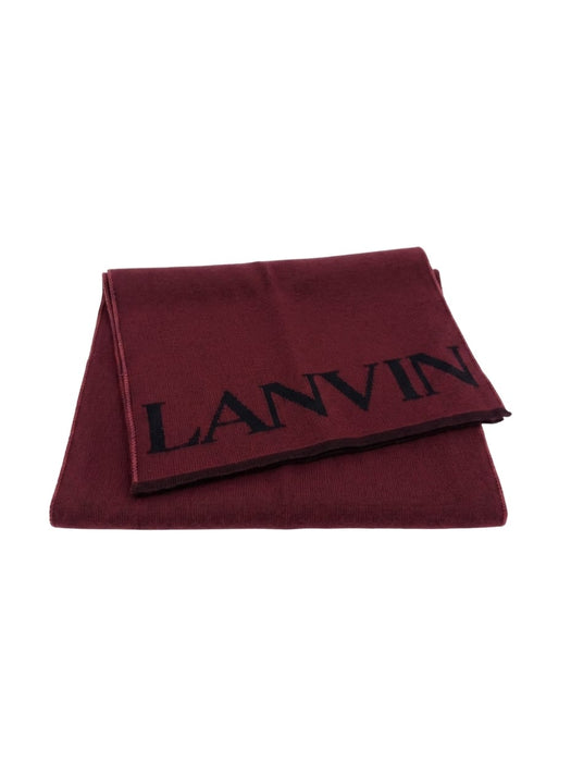 Lanvin Soft Luxurious 100% Wool Red Fringe Scarf