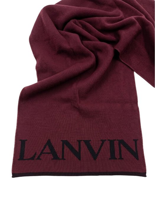 Lanvin Soft Luxurious 100% Wool Red Fringe Scarf