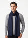 Lanvin Soft Luxurious 100% Wool Blue Fringe Scarf