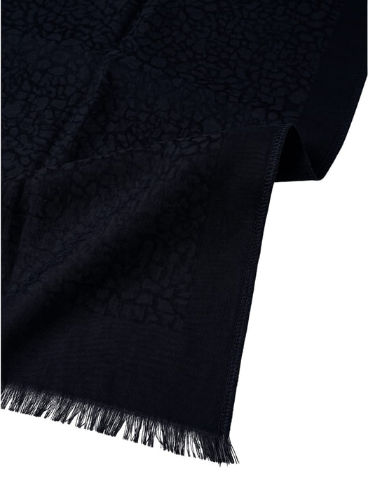 Lanvin Soft Luxurious 100% Wool Blue Fringe Scarf
