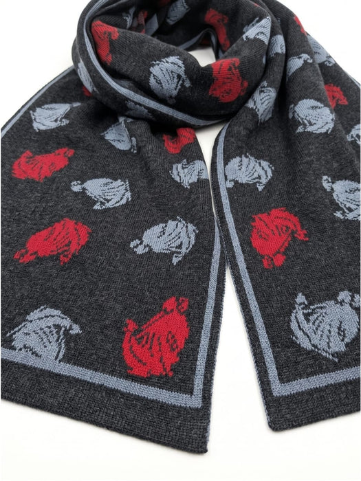 Lanvin Soft Luxurious 100% Wool Gray Fringe Scarf