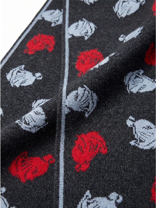 Lanvin Soft Luxurious 100% Wool Gray Fringe Scarf