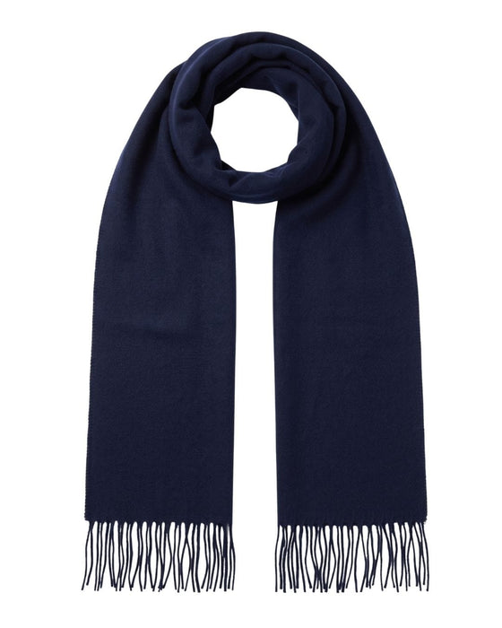 Lanvin Soft Luxurious 100% Wool Navy Fringe Scarf