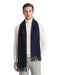 Lanvin Soft Luxurious 100% Wool Navy Fringe Scarf