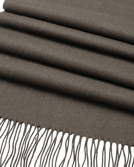 Lanvin Soft Luxurious Cashmere and Wool Army Green Fringe Scarf