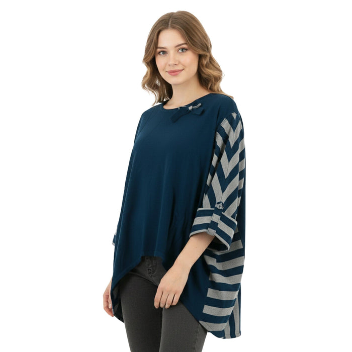 Maglierie Di Perugia Grey/Teal Batwing Sweater