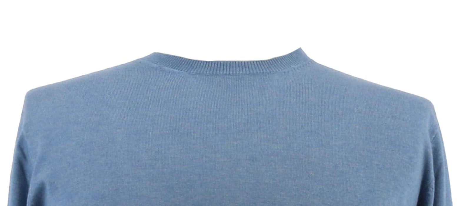 Maglierie di Perugia Cashmere Silk Blend Mens Blue Crewneck Sweater-XXL