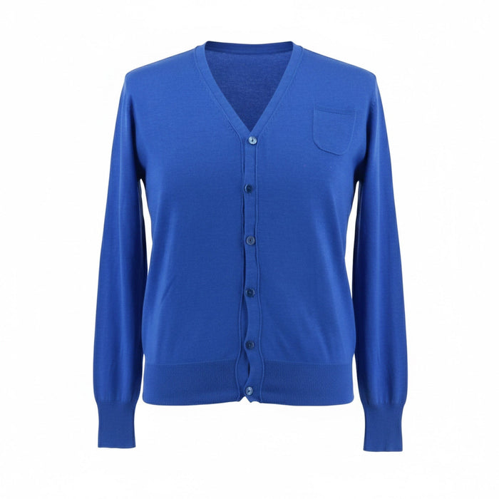 Maglierie di Perugia Cotton Silk Blend Mens Electric Blue Cardigan