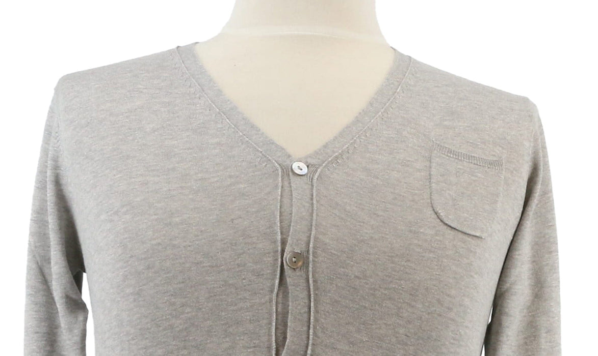 Maglierie di Perugia Cotton Silk Blend Mens Grey Cardigan