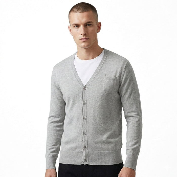Maglierie di Perugia Cotton Silk Blend Mens Grey Cardigan-S