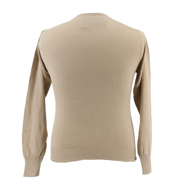 Maglierie di Perugia Cashmere Silk Blend Mens Blue V-Neck Sweater-XS