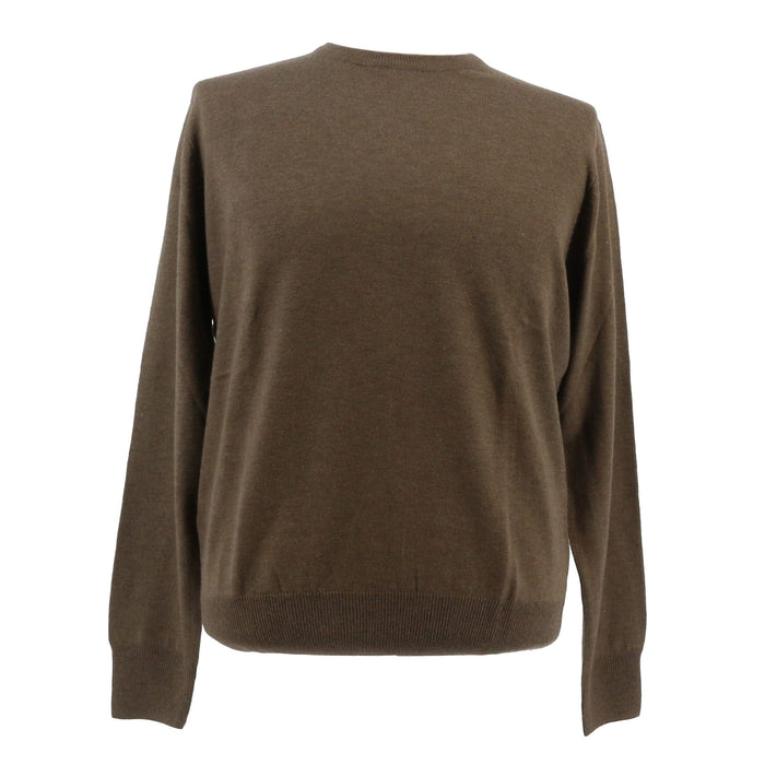 Maglierie di Perugia Cashmere Silk Blend Mens Brown Crewneck Sweater-XL