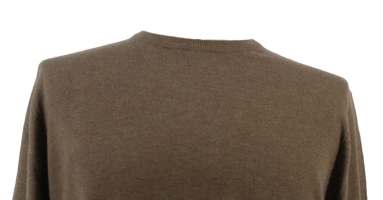 Maglierie di Perugia Cashmere Silk Blend Mens Brown Crewneck Sweater-XL