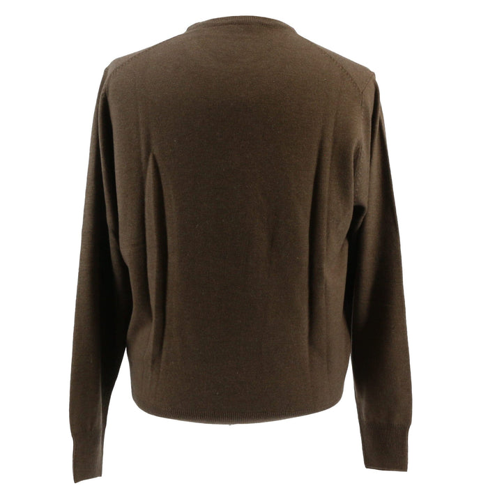Maglierie di Perugia Cashmere Silk Blend Mens Brown Crewneck Sweater-XL