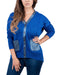 Maglierie Di Perugia V-Neck Electric Blue Lurex Cardigan