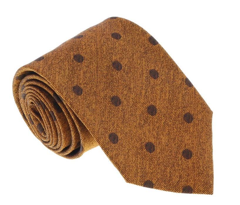 Missoni U5092 Brown/Gold Polka Dot 100% Silk Tie