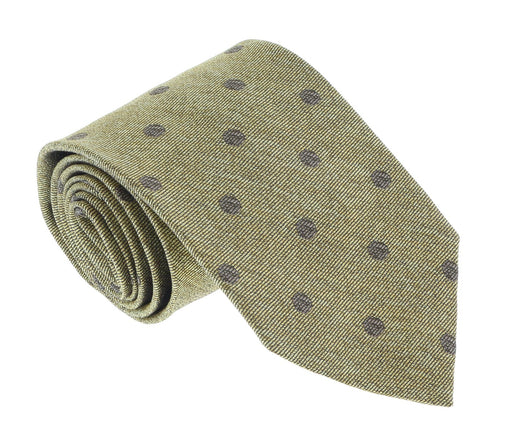 Missoni U5092 Gold/Brown Polka Dot 100% Silk Tie