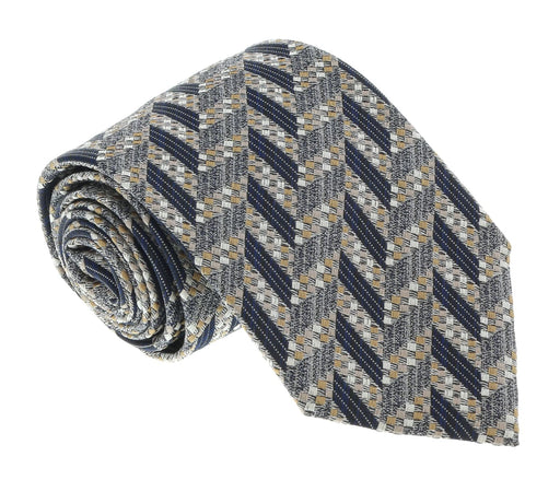 Missoni U5097 Silver/Gold Chevron 100% Silk Tie