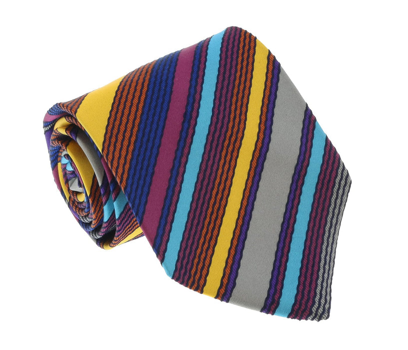 Missoni U8013 Gold/Blue Pencil Stripe 100% Silk Tie