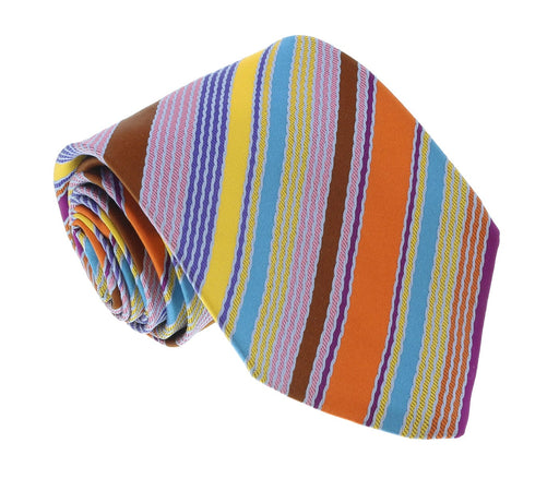 Missoni U8013 Orange/Gold Pencil Stripe 100% Silk Tie