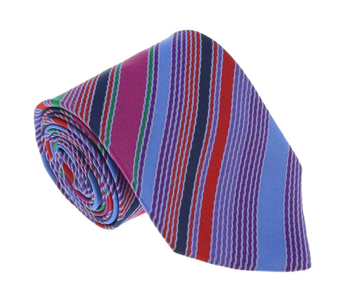 Missoni U8013 Blue/Purple Regimental 100% Silk Tie
