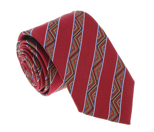 Missoni U5128 Red/Gold Awning 100% Silk Tie