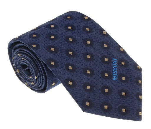 Missoni U5027 Navy  Polka Dot 100% Silk Tie