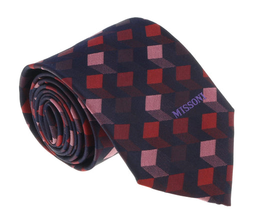 Missoni U5562 Red/Pink Abstract 100% Silk Tie