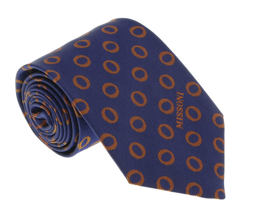 Missoni U5637 Navy/Gold Geometric 100% Silk Tie